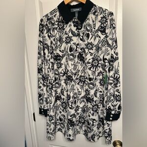 ModCloth Pretty in Ink Mini Shirt dress sz Large